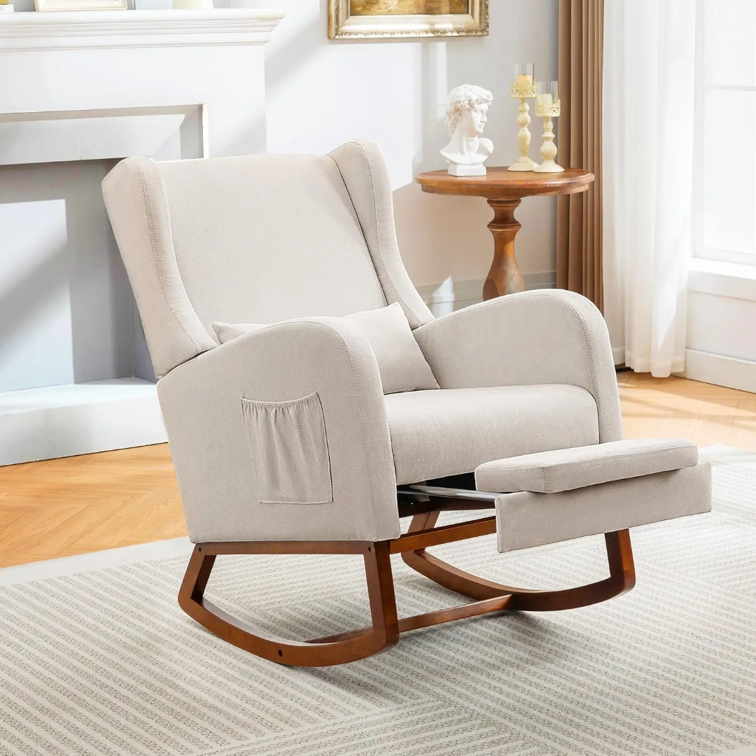 Sillón Reclinable Mecedora Con Reposapiés 2 En 1 Newün