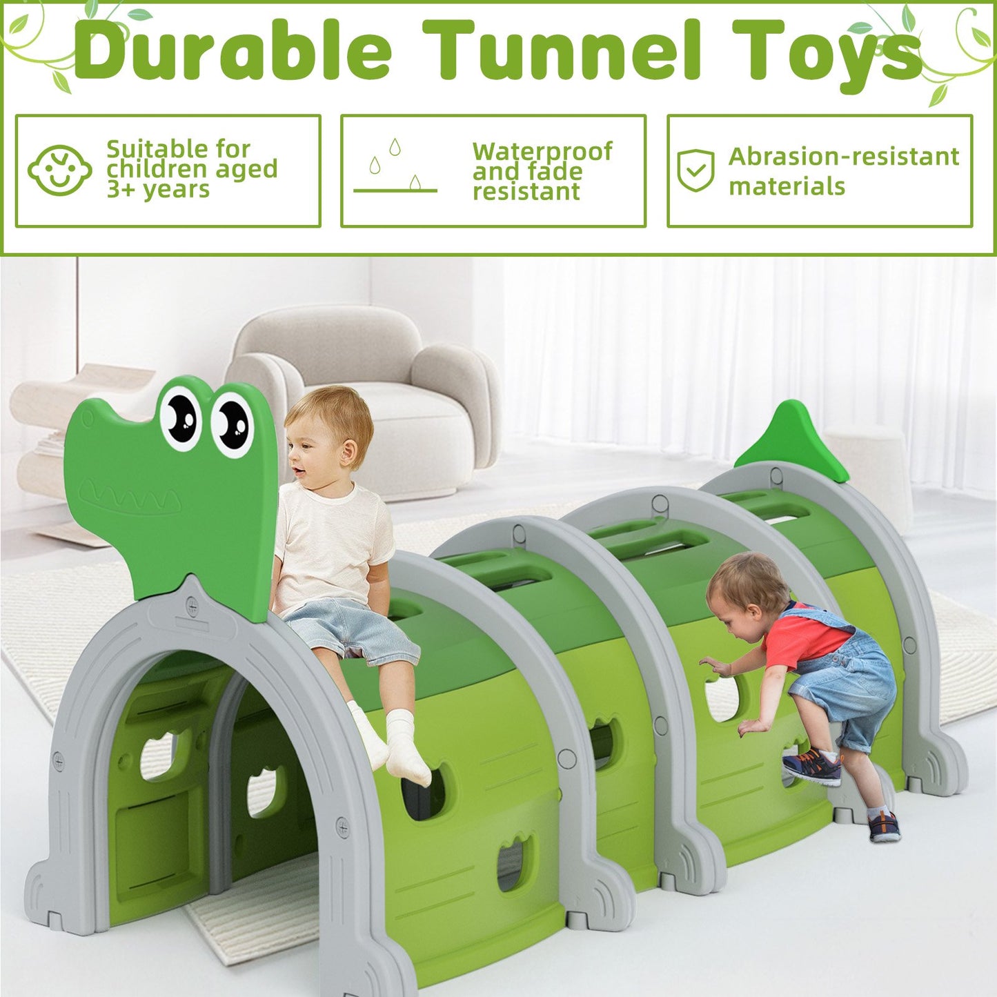 Túnel De Escalada Para Niños Diseño Cocodrilo Ayukan