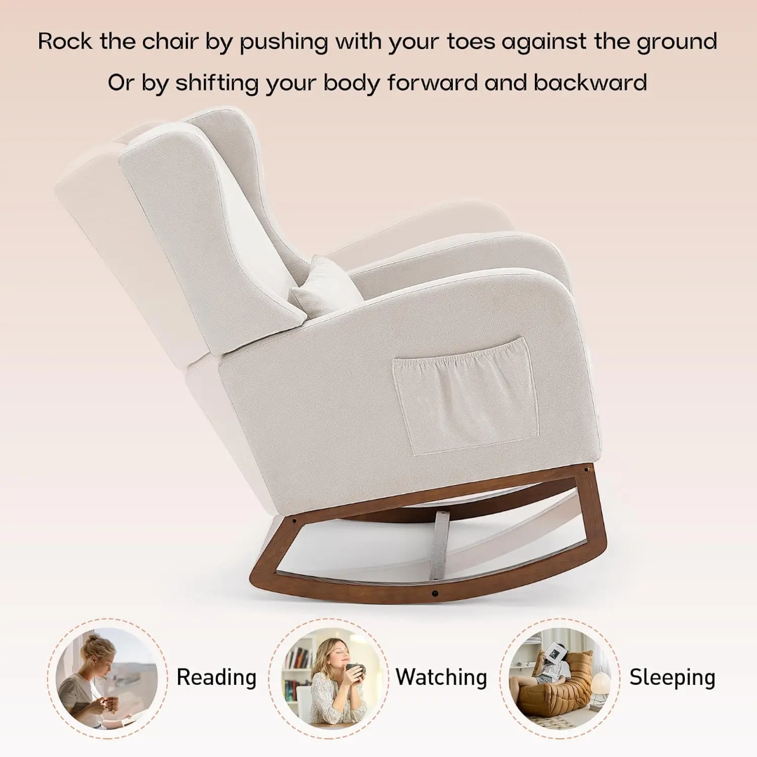 Sillón Reclinable Mecedora Con Reposapiés 2 En 1 Newün