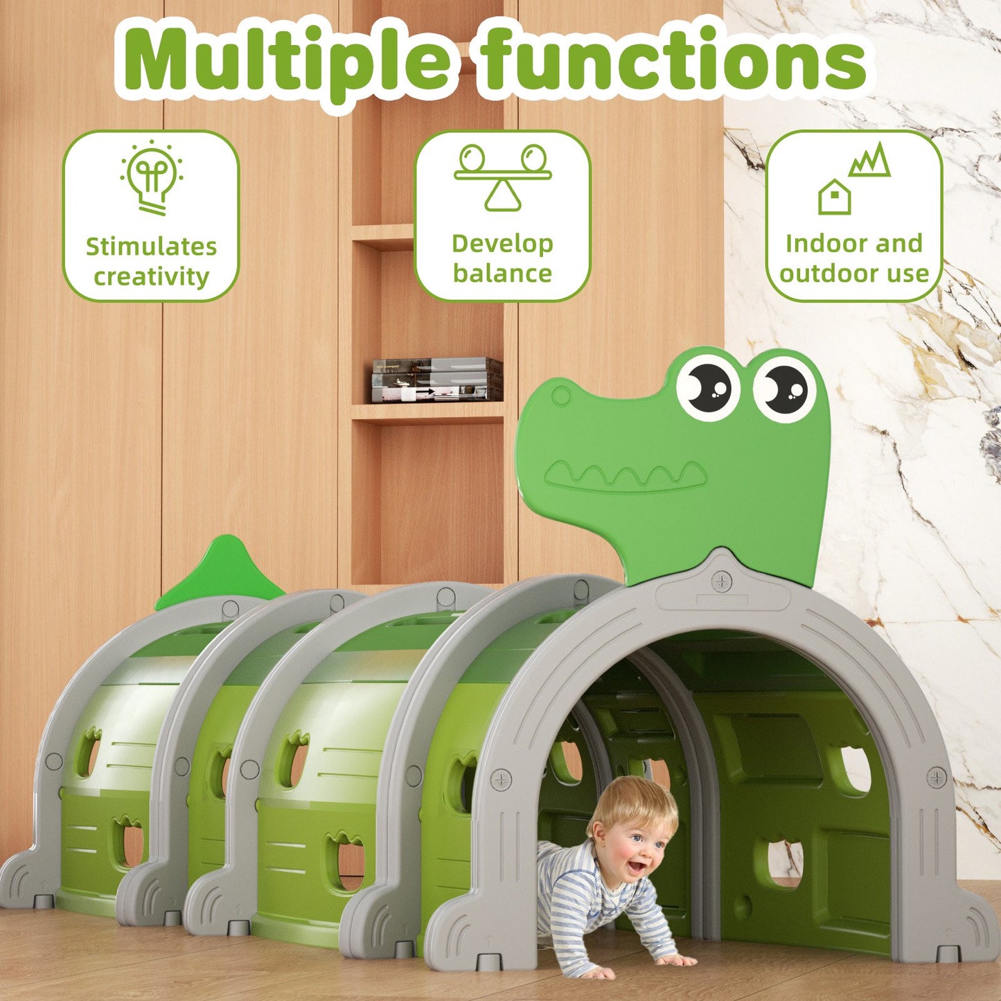 Túnel De Escalada Para Niños Diseño Cocodrilo Ayukan