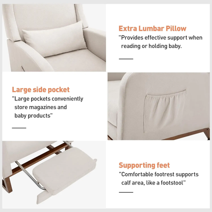 Sillón Reclinable Mecedora Con Reposapiés 2 En 1 Newün